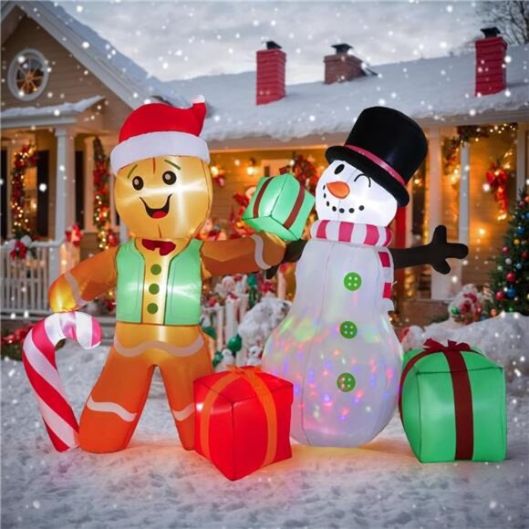 6 FT Christmas Decorations Outdoor Inflatables Gingerbread Man - Picture 3 of 7